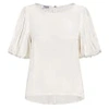 Femponiq Women's Puff Sleeve Cupro Blouse - White In Blouse