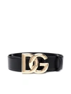 Dolce & Gabbana Black Belt With Logo Buckle
