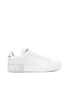 Dolce & Gabbana Dolce And Gabbana White And Silver Portofino Sneakers In Metallic