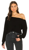 Michael Lauren Kristopher Open Shoulder Top In Black