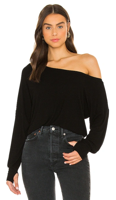 Michael Lauren Kristopher Open Shoulder Top In Black