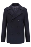 HUGO BOSS SLIM FIT PEA COAT IN A WOOL BLEND