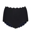 Marysia Santa Monica High-waist Scalloped Swim Bikini Bottom In Black