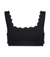 Marysia Palm Springs Scalloped Bikini Top In Black Indigo