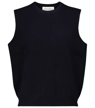 Extreme Cashmere N°156 Be Now Cashmere-blend Jumper Waistcoat In Blue