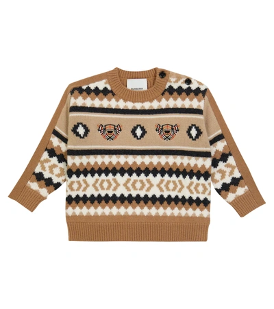 Burberry Babies' Kids Wool-cashmere Fair Isle Sweater In Beige