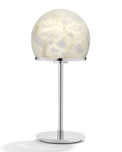 Anna New York Tartufo Small Lamp, White Alabaster/nickel