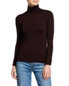 Majestic Turtleneck Viscose Jersey Sweater In Purple