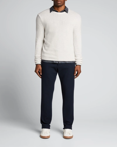 Vince Men's Cashmere Crewneck Sweater In H White