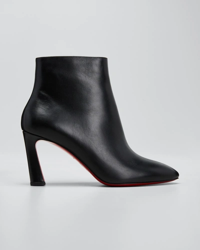 CHRISTIAN LOUBOUTIN SO ELEONOR LEATHER RED SOLE BOOTIES,PROD165070043