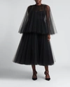 Dolce & Gabbana Layered Tulle Midi Dress In Black