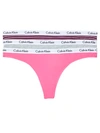 Calvin Klein Carousel Thong 3-pack In Berry,grey,pink