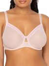 Curvy Couture Full Figure Mesh Underwire Bra In Blushing Pink