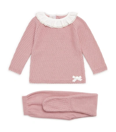 Paz Rodriguez Babies' Cotton-cashmere Jumper And Sweatpants Set (1-12 Months) In Pink