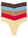 Hanky Panky Signature Lace Low Rise Thongs 5-pack Set 49115vpk In Classics