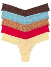Hanky Panky Signature Lace Low Rise Thong Fashion 5-pack In Classics