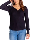 Pj Salvage Textured Essentials Ribbed Knit Lounge Top In Black