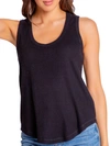 Pj Salvage Textured Essentials V-neck Ribbed Knit Tank In Black