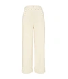 Tory Burch Sailor High-rise Twill Pants In Beige