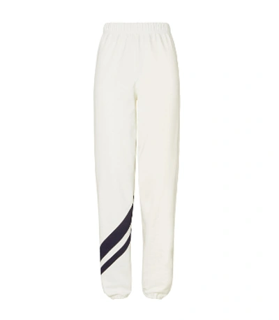 Tory Sport Tory Burch Heavy French Terry Double Chevron Sweatpant In Snow White/tory Navy
