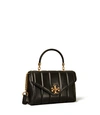 Tory Burch Small Kira Quilted Satchel In Black