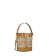 Tory Burch T Monogram Jacquard Mini Bucket Bag In Hazelnut