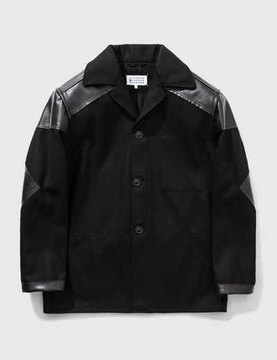 Maison Margiela Contrast Patchwork Sports Jacket In Black