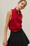 Urban Renewal Recycled Sleeveless Cropped Sweater Vest In Red