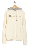 Champion Powerblend Graphic Drawstring Hoodie In Natural