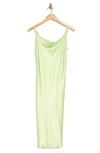 Bebe Solid Satin Dress In Sage