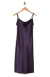 Bebe Solid Satin Dress In Plum