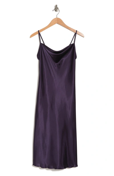 Bebe Solid Satin Dress In Plum