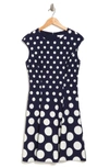 London Times Women's Printed Fit & Flare Dress In Navy/ White