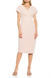 Alexia Admor Naomi Drape Surplice Neck Sheath Dress In Oat