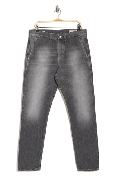 Brunello Cucinelli Sabbia Straight Leg Jeans In Grey Sabbiato