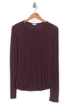 James Perse Long Sleeve Crew Neck T-shirt In Pure Raisin