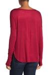 Sweet Romeo Thumbhole Long Sleeve Stretch Jersey Top In Red