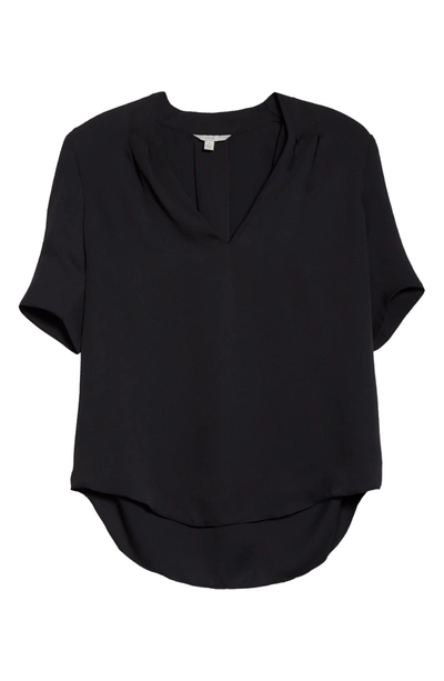 Joie Ance V-neck Silk Blouse In Caviar