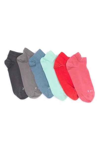 Z By Zella Kids' Pack Of 6 Assorted Low Cut Socks In Solid Color Pack