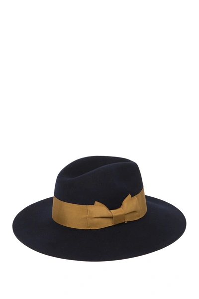 Phenix Felt Ribbon Fedora In Navy