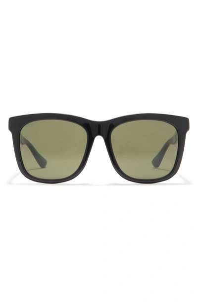 Gucci 56mm Square Sunglasses In Black Green Green