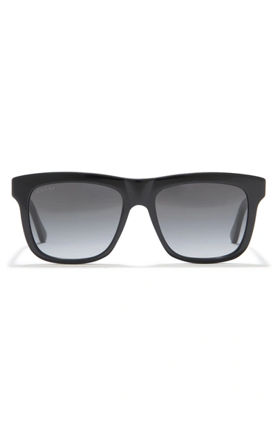 Gucci 54mm Square Sunglasses In Shiny Black