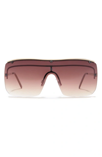 Vince Camuto 70mm Shield Sunglasses In Gold