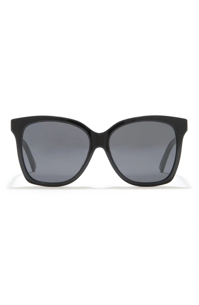 Gucci 58mm Cat Eye Sunglasses In Black Gold Grey