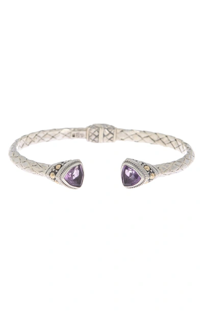 Artisan Silver by Samuel B. 18mm Purpurite Hinged Bangle Bracelet