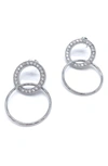 Adornia White Rhodium Circle Drop Earrings In Yellow