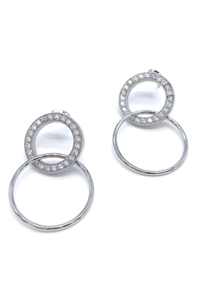 Adornia White Rhodium Circle Drop Earrings In Yellow