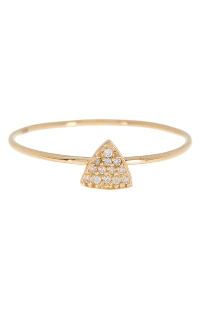 Bony Levy 18k Gold Petite Triangle Pave Diamond Ring In 18ky