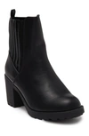 Chase & Chloe Chase & Chloé Leo Lug Sole Bootie In Black Pu
