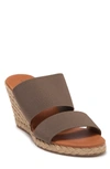 Andre Assous Amalia Strappy Espadrille Wedge Slide Sandal In Taupe